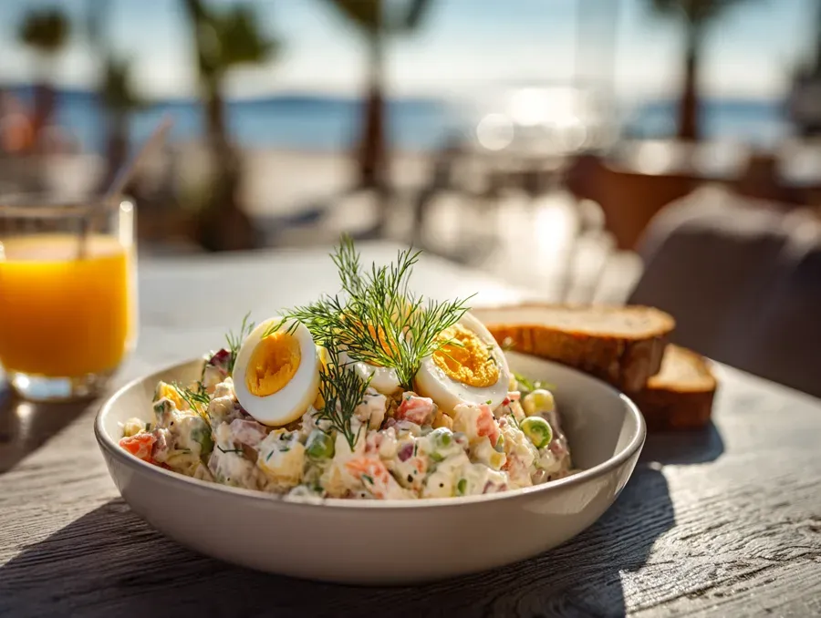 Russian Salad with Bread – Eco Gusto Bávaro, Punta Cana